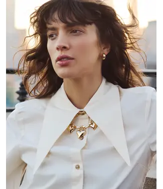 Jenny Bird Padlock triple heart pendant necklace gold