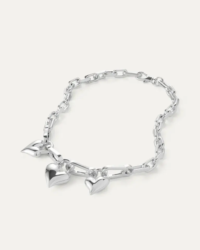 Jenny Bird Jenny Bird Padlock triple heart pendant necklace silver JB1342-HPS