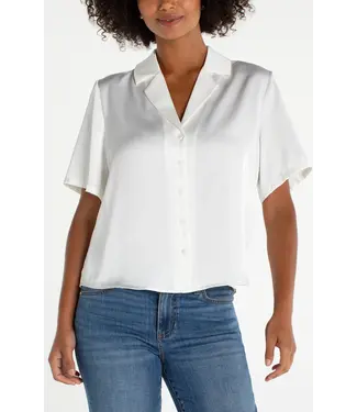 Liverpool Canada Short sleeve camp collar blouse