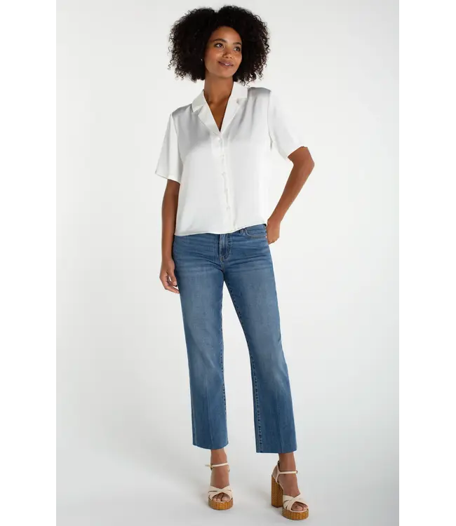 Liverpool Canada Short sleeve camp collar blouse