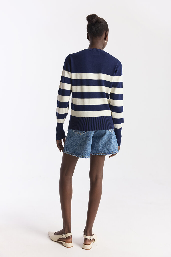 Wispr Wispr French embroidery stripe crew top