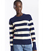 Wispr French embroidery stripe crew top
