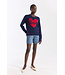 Wispr Love heart stitch crew top
