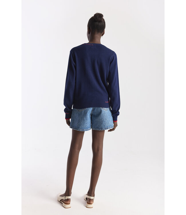 Wispr Love heart stitch crew top