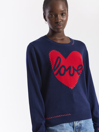 Wispr Love heart stitch crew top