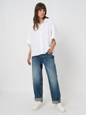 Repeat Cotton woven blouse