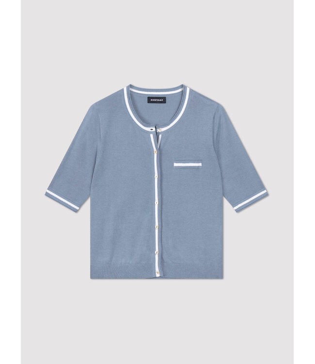 Repeat Cotton knitted cardigan