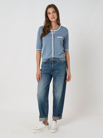 Repeat Cotton knitted cardigan