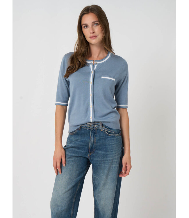 Repeat Cotton knitted cardigan