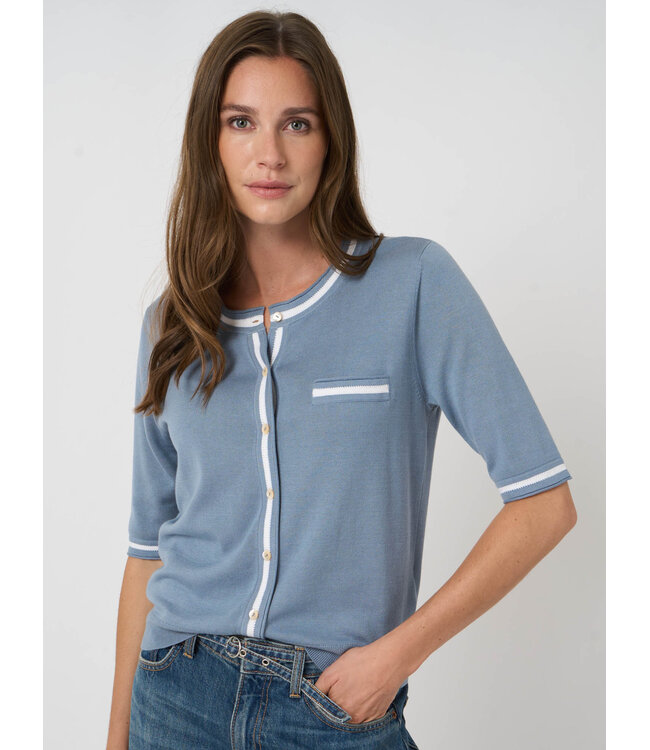 Repeat Cotton knitted cardigan