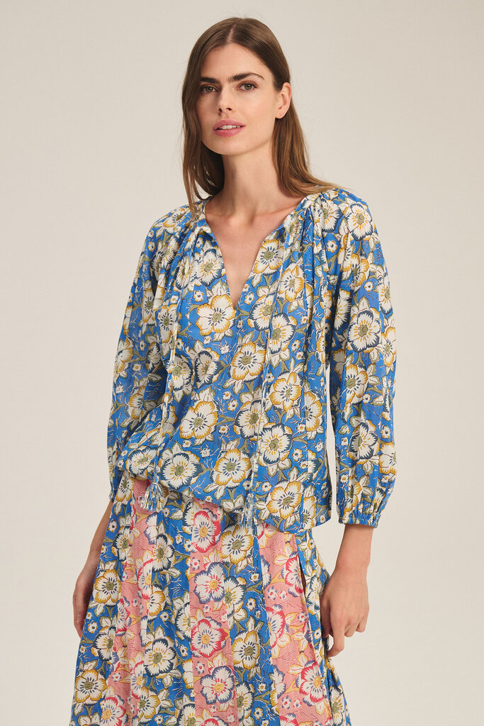 Velvet Velvet Reese begonia print top