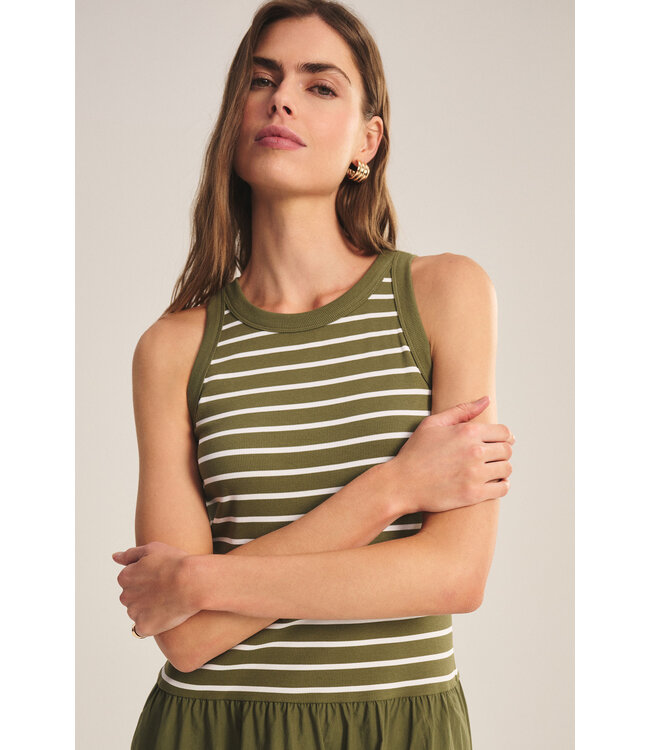 Velvet Romina stripe poplin dress