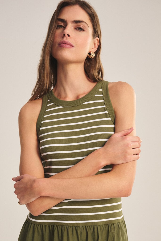 Velvet Velvet Romina stripe poplin dress