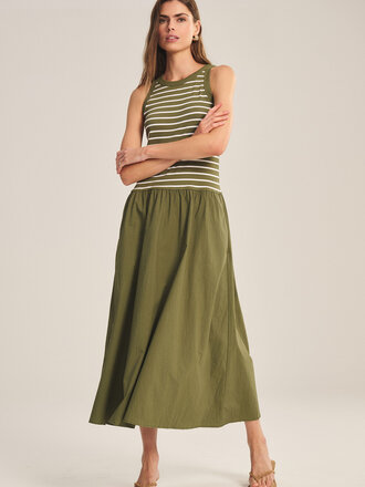 Velvet Romina stripe poplin dress