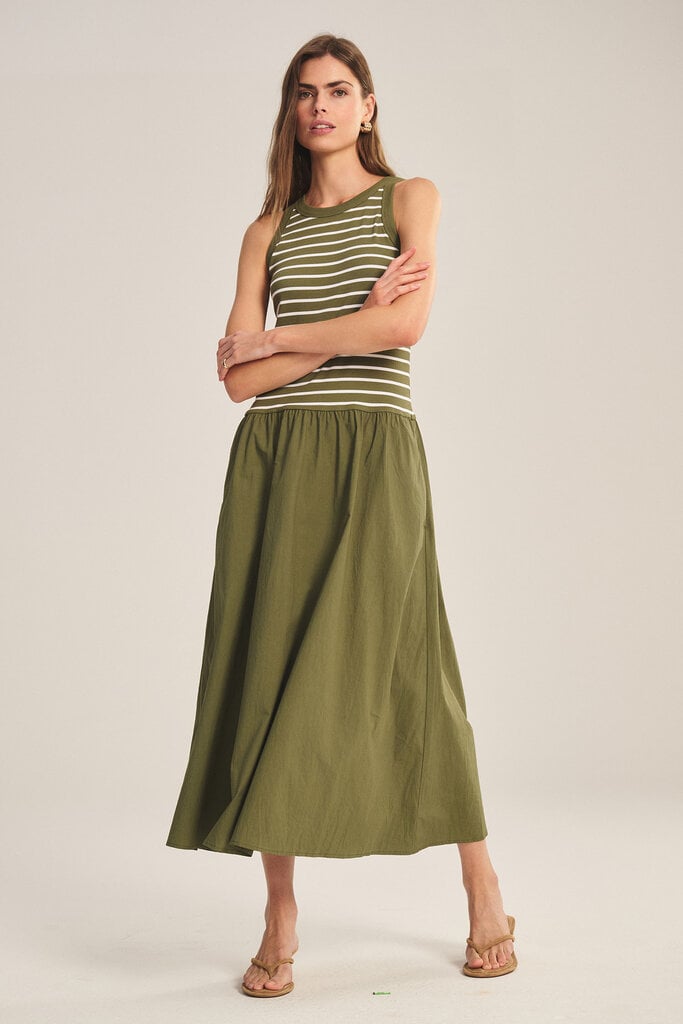 Velvet Velvet Romina stripe poplin dress