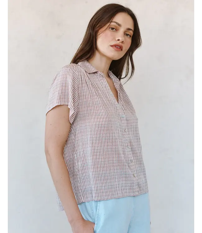Bella Dahl Shirred short sleeve shirt