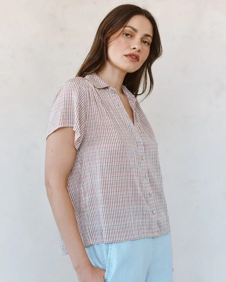 Bella Dahl Bella Dahl Shirred short sleeve shirt B2091-K43-304