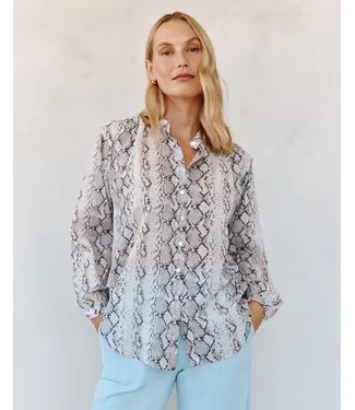 Bella Dahl Shirred mandarin collar shirt