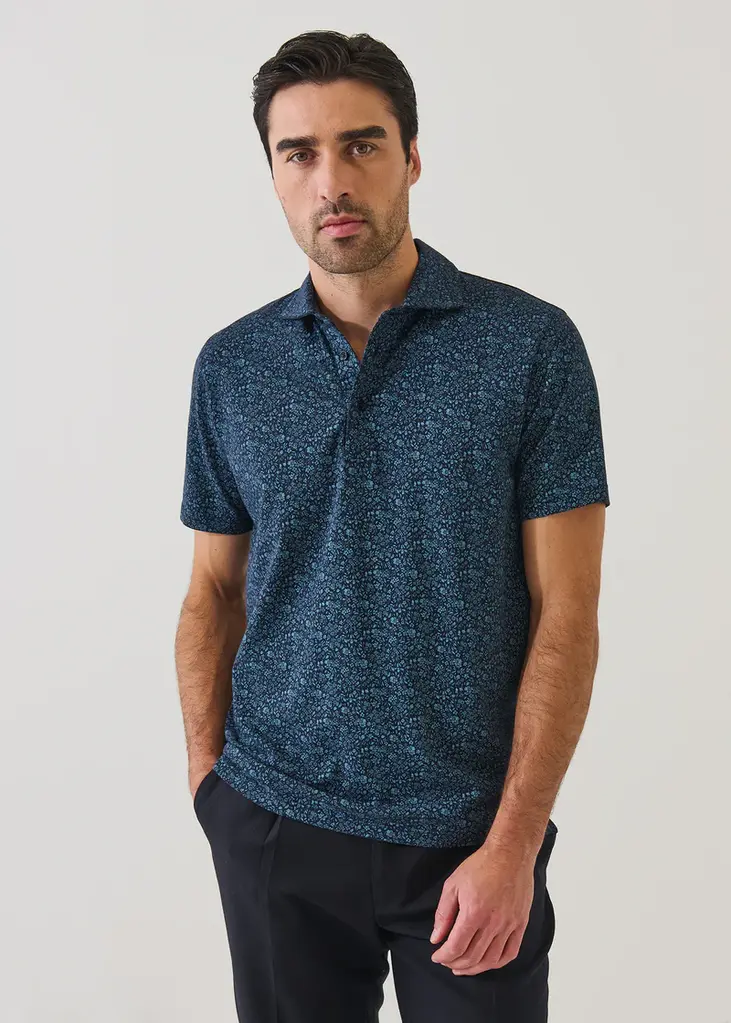 Patrick Assaraf Patrick Assaraf Men's mini floral polo P9522P12B