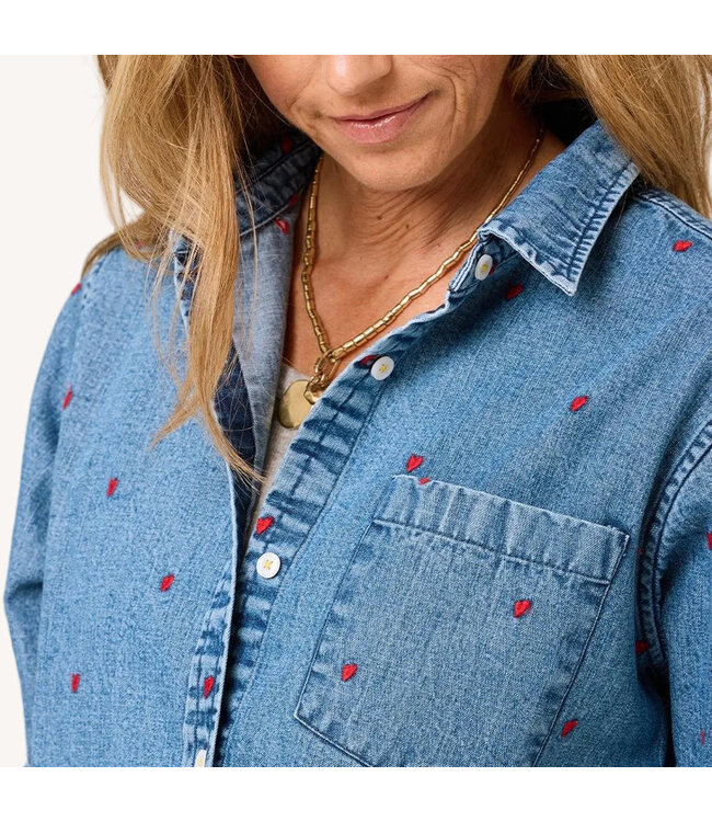 Kerri Rosenthal Mia tiny hearts denim shirt