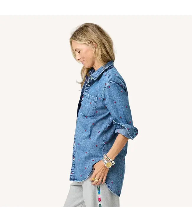 Kerri Rosenthal Mia tiny hearts denim shirt