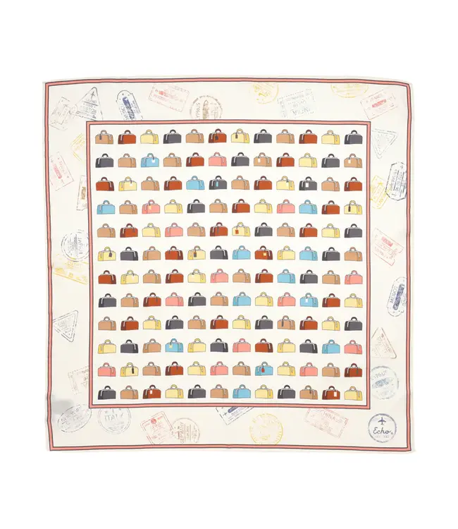 Echo Vintage luggage silk square scarf