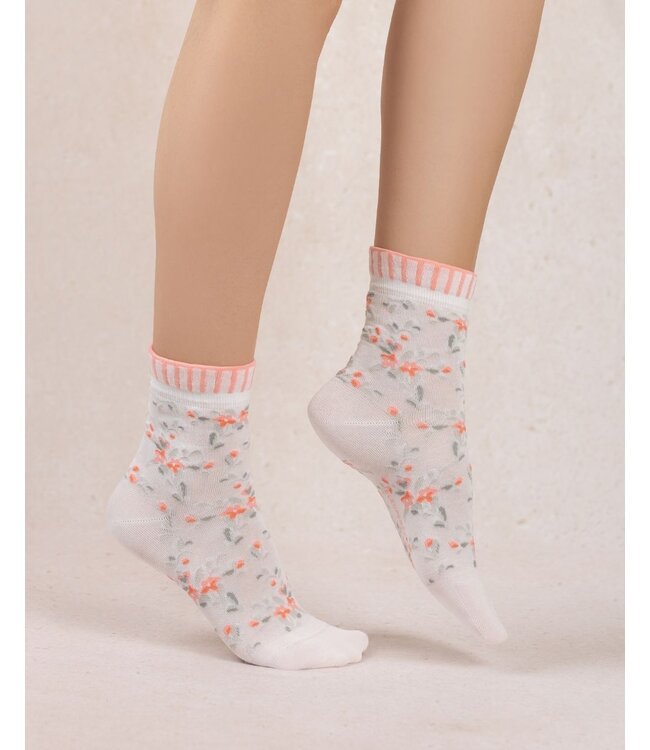 Bleu Foret Mercerized cotton print sock