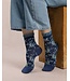 Bleu Foret Mercerized cotton print sock