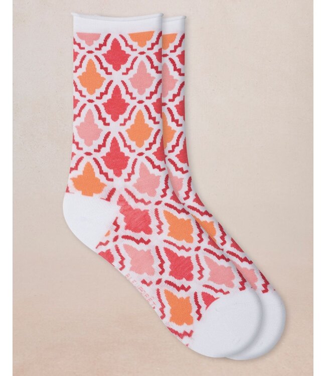 Bleu Foret Bleu Foret Velvet cotton socks s/pattern 6606