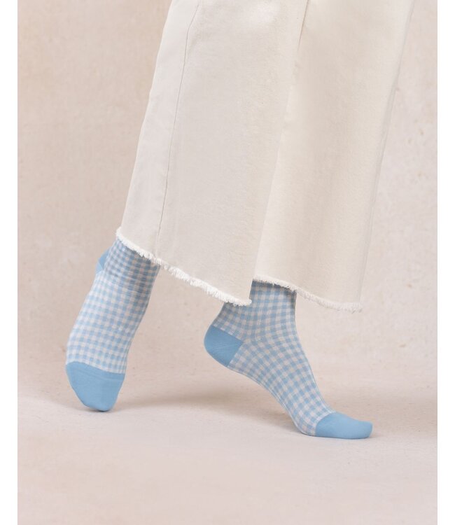 Bleu Foret Mercerized cotton ankle socks