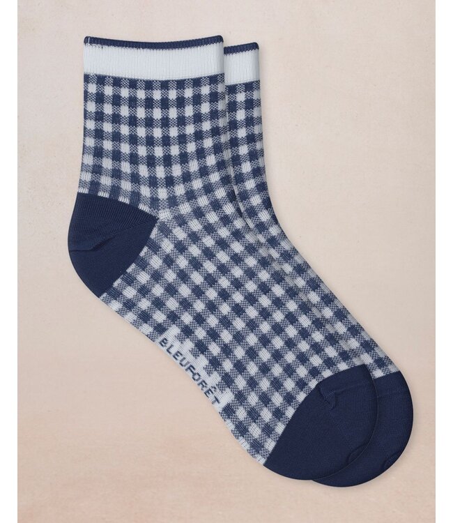 Bleu Foret Mercerized cotton ankle socks