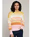 Autumn Cashmere LS marled stripe crew