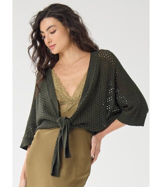 Autumn Cashmere Mesh dolman tie front