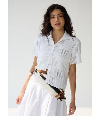 Autumn Cashmere Button up patchwork shirt