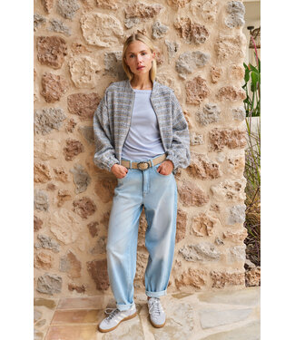 Yaya Short woven boucle jacket