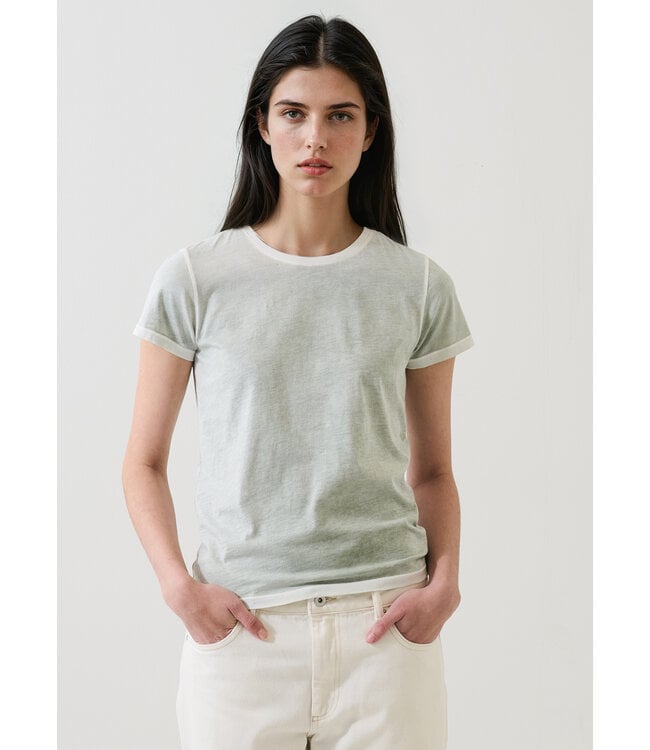 Patrick Assaraf Pima classic reverse spray crew tee