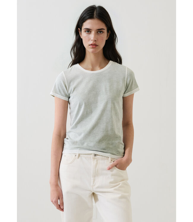 Patrick Assaraf Pima classic reverse spray crew tee