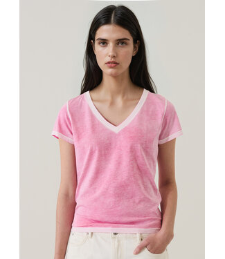 Patrick Assaraf Pima classic reverse spray vneck tee