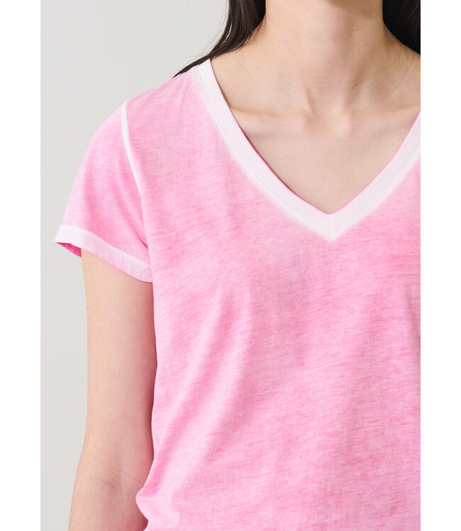 Patrick Assaraf Pima classic reverse spray vneck tee
