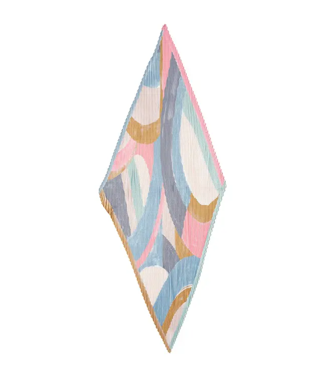 Echo Painterly compostion pleated scarf