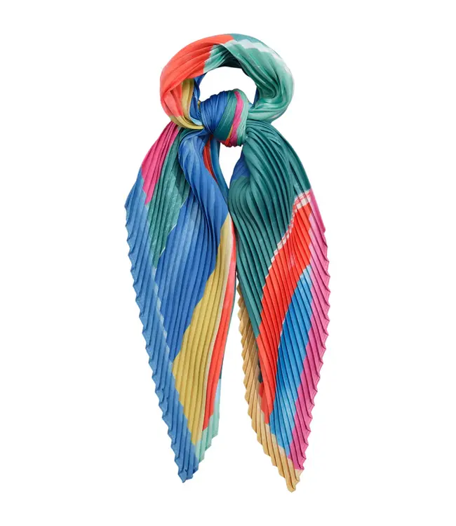 Echo Painterly compostion pleated scarf