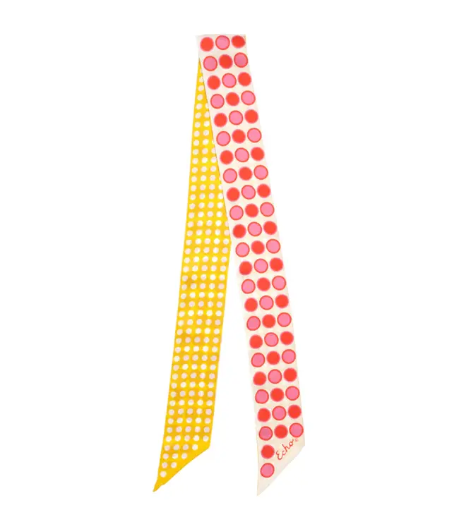 Echo Spot and dot silk ribbon scarf