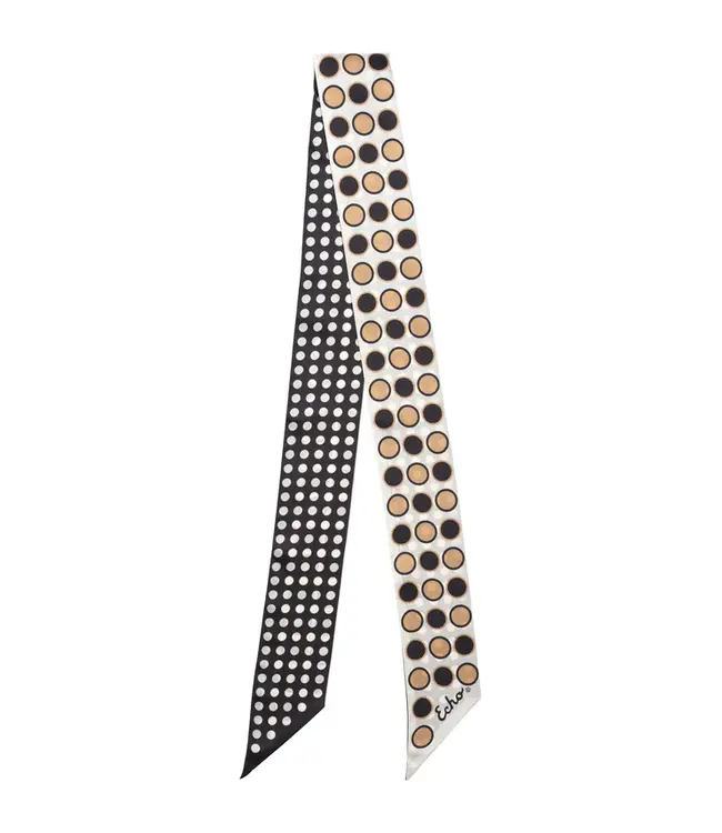 Echo Spot and dot silk ribbon scarf