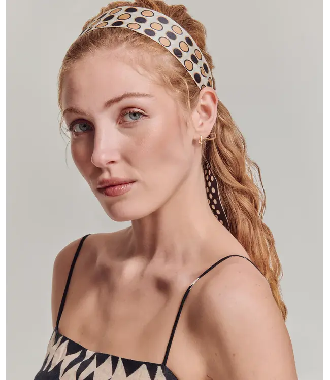 Echo Spot and dot silk ribbon scarf