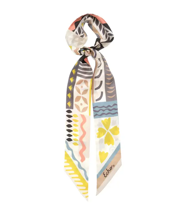 Echo Coastal collage silk ribbon scarf