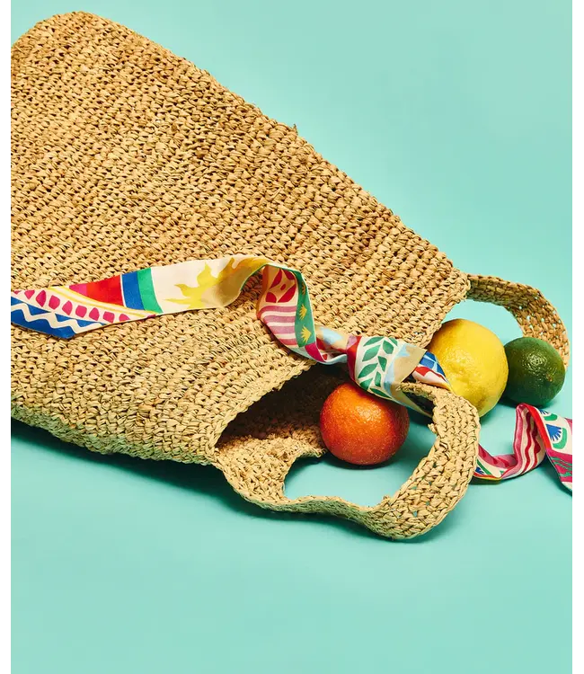 Echo Coastal collage silk ribbon scarf