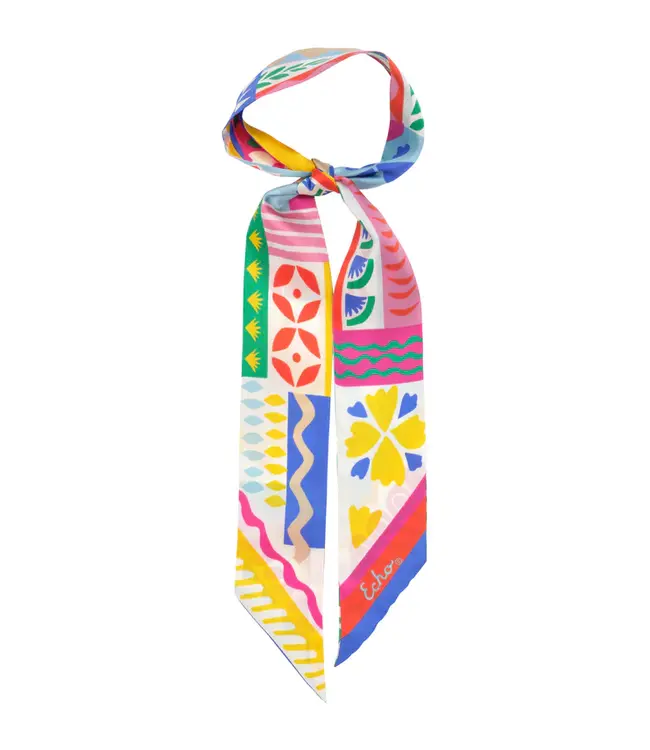 Echo Coastal collage silk ribbon scarf