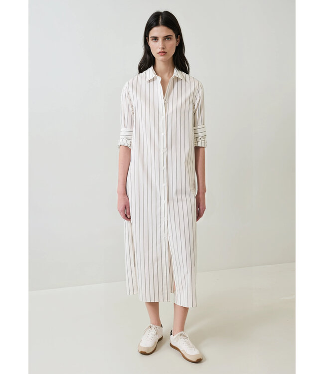 Patrick Assaraf L/S cotton stripe dress