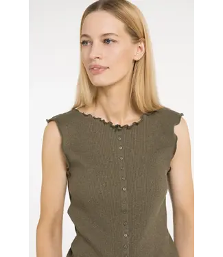 Yaya Sleeveless top w/small buttons