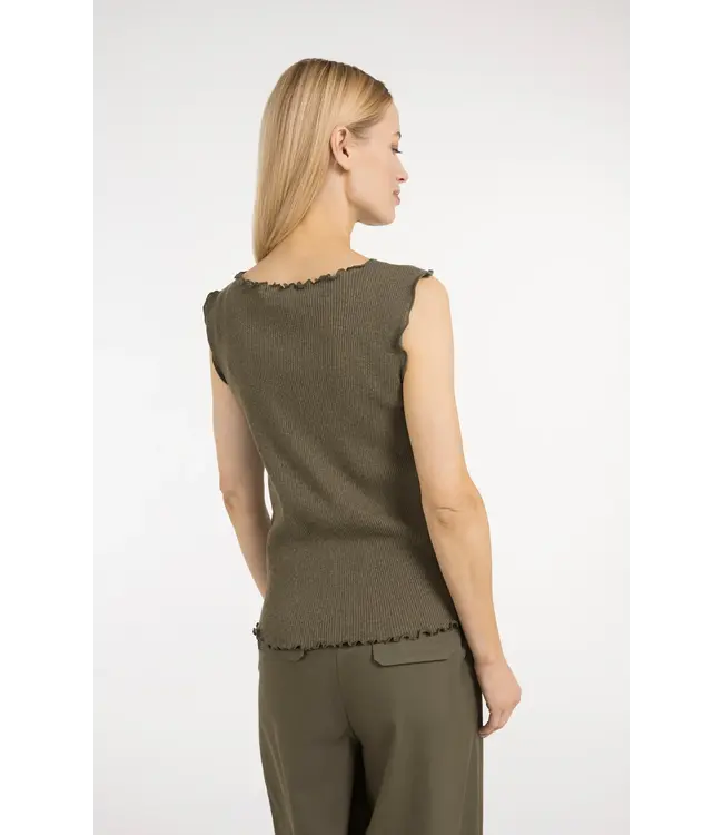 Yaya Sleeveless top w/small buttons